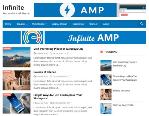 Infinite AMP Responsive Blogger Template Download